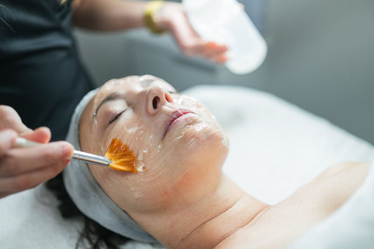 professional chemical peel treatment in a clinical setting
